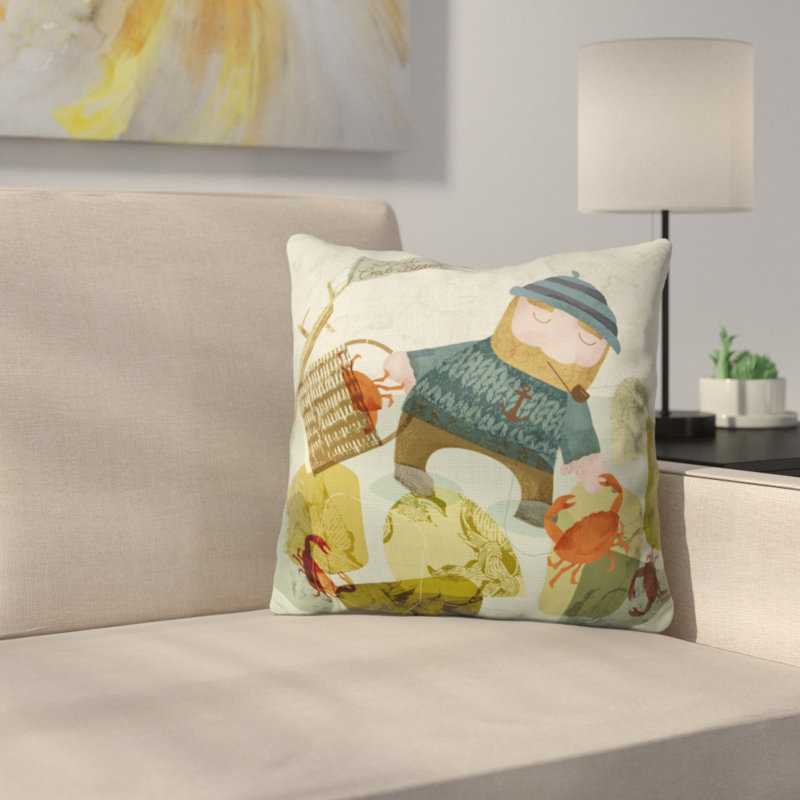 Coussin décoratif en polyester London Crab Walk, 20 po x 20 po