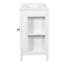 Rangement de meuble-lavabo moderne de 36 pouces avec 3 tiroirs, portes en verre double, structure en bois massif, lavabo en céramique, espace généreux, 2 armoires élégantes en verre translucide à fermeture douce, fabrication stable
