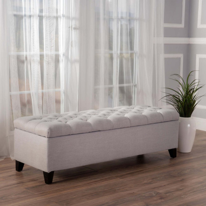 Banc capitonné avec rangement pour le salon