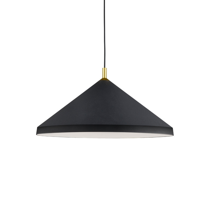 1 - Light Single Pendant, Black/Gold, 13" H x 26" W x 26" D