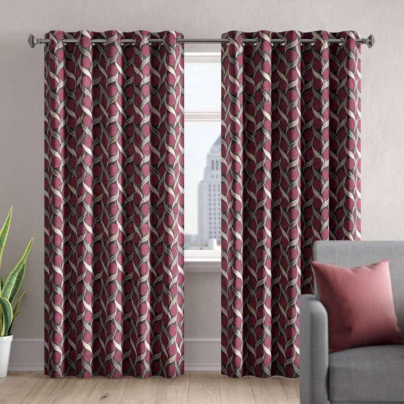 Banta Room Darkening Curtain Pair, 168 W x 183 D cm, Spice