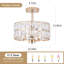 Lustre 3 lumières semi-encastré avec abat-jour tambour en cristal 3 lumières-941185551