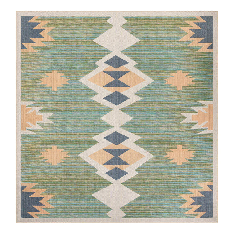 Lauryn Machine Woven Moroccan Indoor and Outdoor Area Rug 