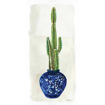 Blue Vase Cactus I - Painting Print