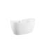 Baignoire autoportante Dorrit de 140 cm (55 po) blanche avec bonde et trop-plein chromés polis
