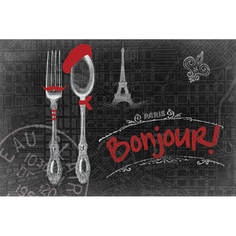 Bonjour - Reproduction de publicité sur toile tendue, H 30 po x l 45 po x 1,5 po