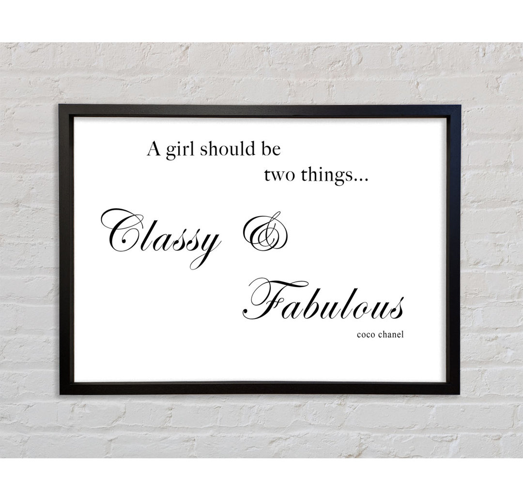 Classy N Fabulous - Einzelner Bilderrahmen Typografie auf Leinwand