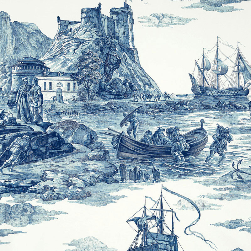 Marine Toile Fabric, Indigo