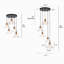 Lustre contemporain moderne doré à 5 lumières, suspension ronde de 4,2 m (13,7 po) pour plafond sec intérieur