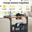 27“ C shaped Side Table with Charging Port, Small End Table with LED Light & Storage Bag,Nightstand for Living Room