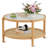 Bay Isle Home Round Rattan Coffee Table with Glass Top-676772001-675633289
