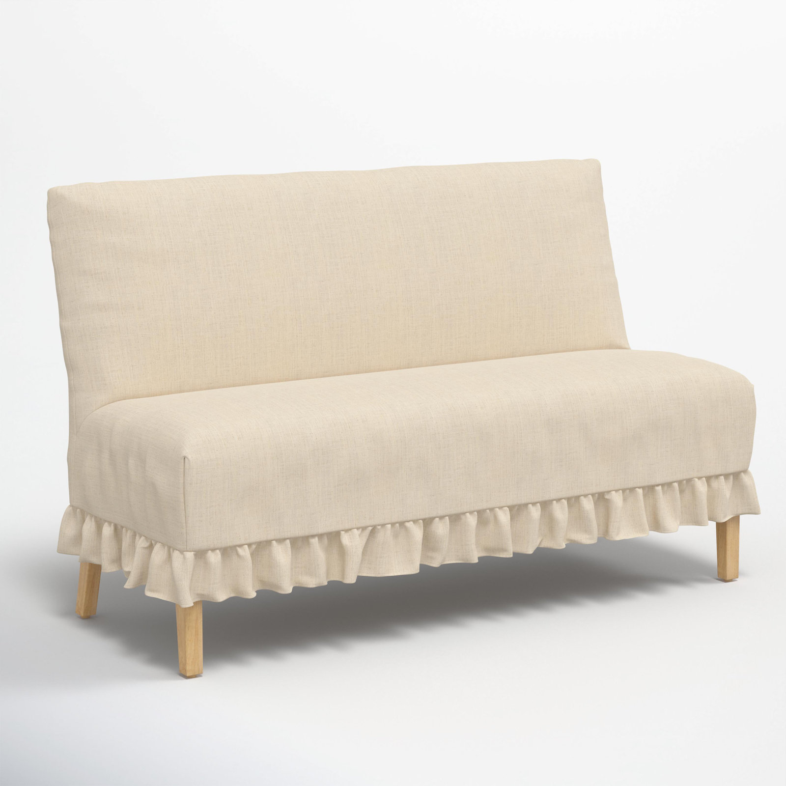 Maggie Slipcover Dining Banquette, Classic Linen Linen