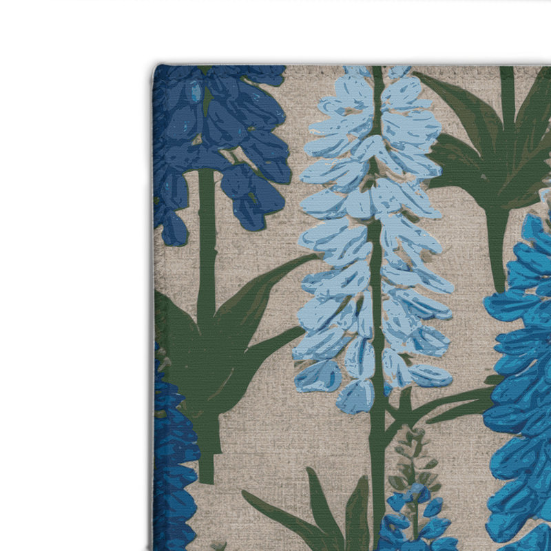 Tapis bleu intérieur et extérieur Botanical, Rectangulaire 2 pi x 3 pi