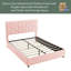 Grand lit plateforme tapissier avec tête de lit à hauteur réglable et espace de rangement sous le lit-2076880357