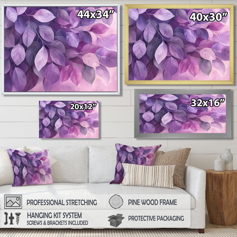 «Ilyza Lilac Leaves Canopy Of The Forest I» - art mural, H 30 po x l 40 po, Brun, Impression encadrée flottante