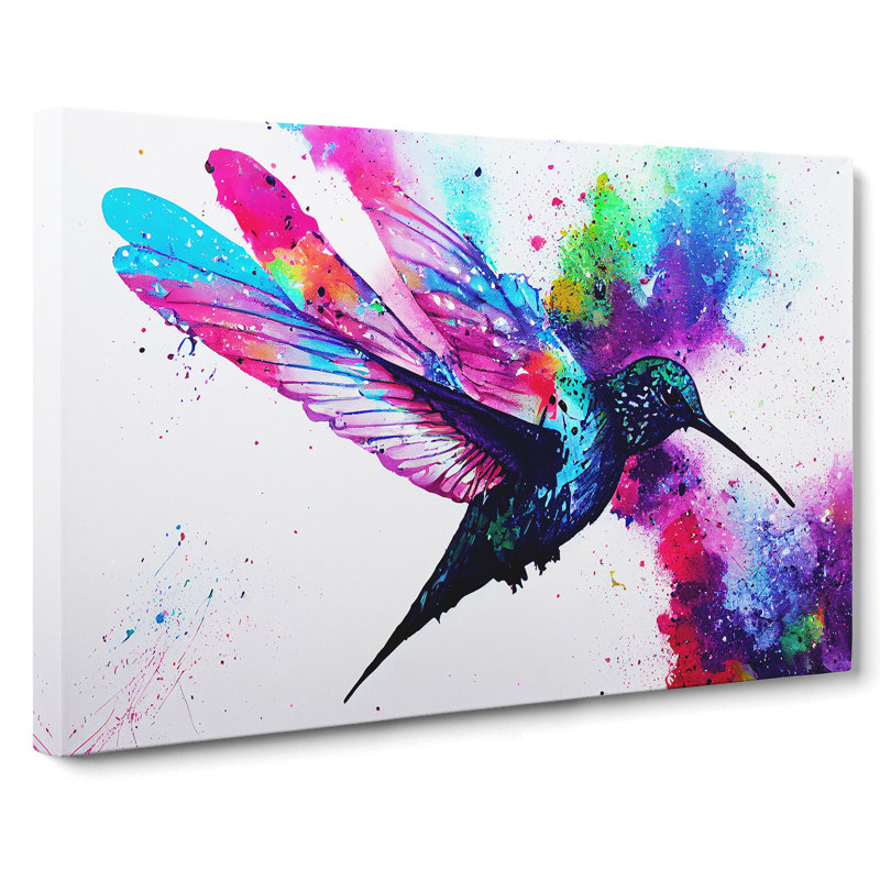 Hummingbird Splash Vol.2 Abstract - Wrapped Canvas, 50cm H x 76cm W x 3cm D