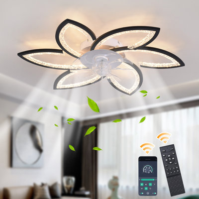 78cm 7 - Blade Reversable Dimmable LED Ceiling Fan With Remote Control And APP