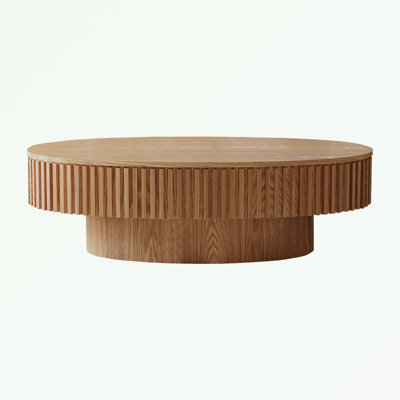 Table basse ovale avec rangement à couvercle rabattable