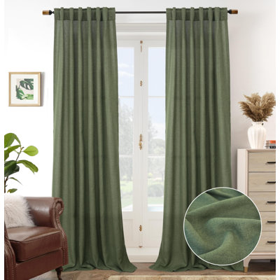 Janie Rod Pocket Semi-Sheer Curtain Panel Pair