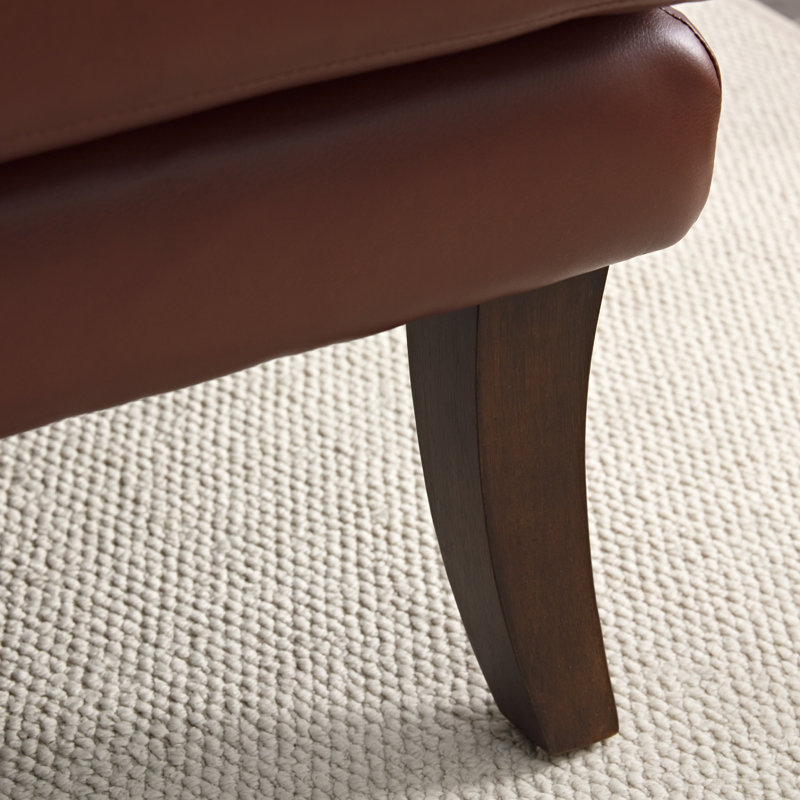 Fauteuil à oreilles 28,9 po Brooklyn, Similicuir caramel, 1