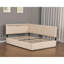 Structure de lit Boucle, structure de lit tapissier Cloud avec tête de lit, 2 tiroirs de rangement, éclairage à DEL et charge USB, pieds et lattes en bois massif, aucun sommier nécessaire, beige-80626701