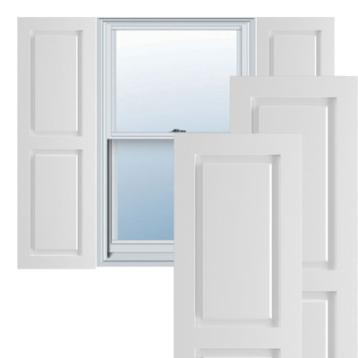 True Fit PVC Two Equal Raised Panel Shutters