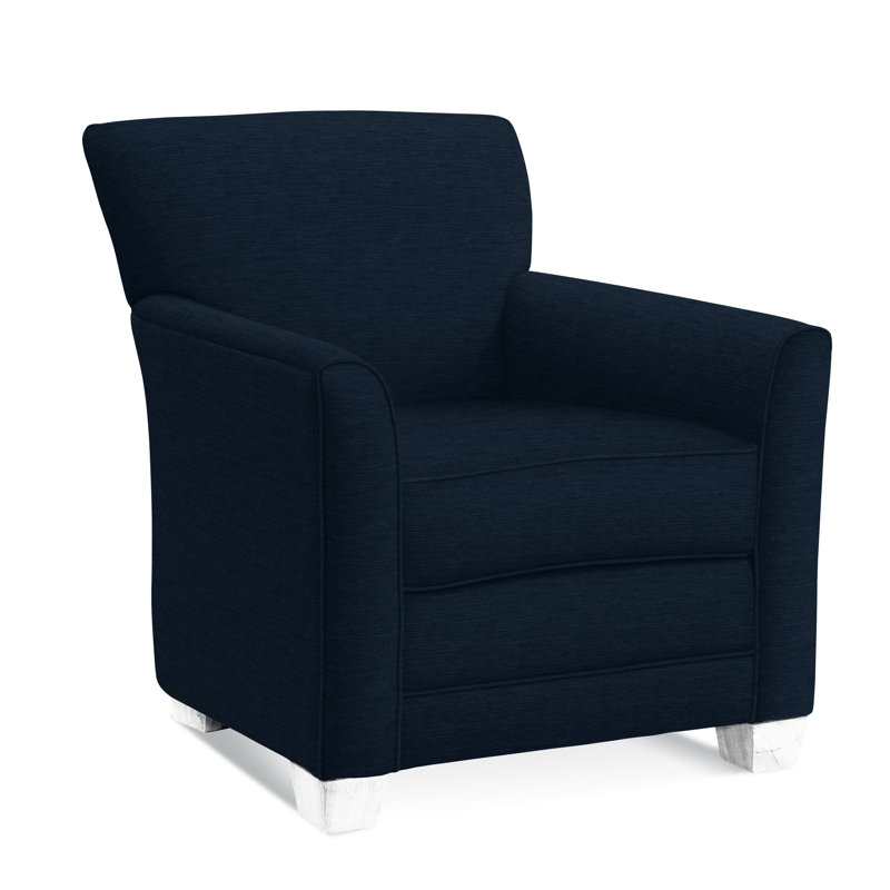 Buckley Armchair, Frost White Finish, Beige Performance Fabric; 0851-73
