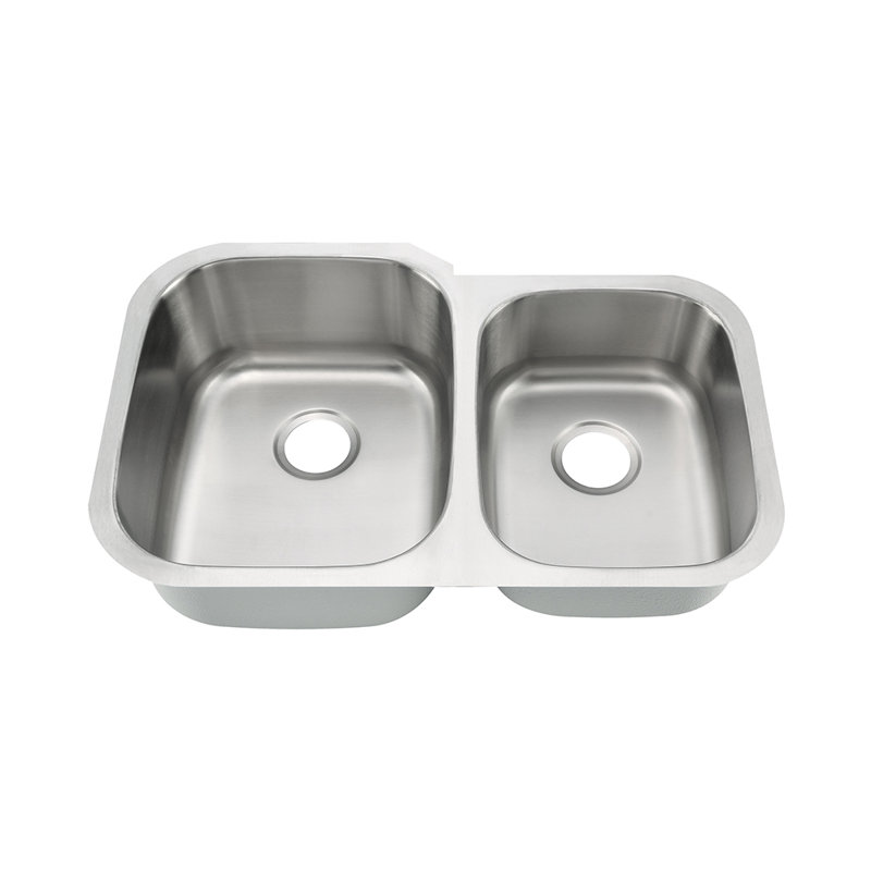 Évier de cuisine encastrable en acier inoxydable, H 9 po x l 32 po x P 20 po, Double bol