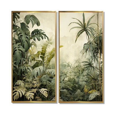 Vintage Jungle Landscape - Jungle Large Wall Art