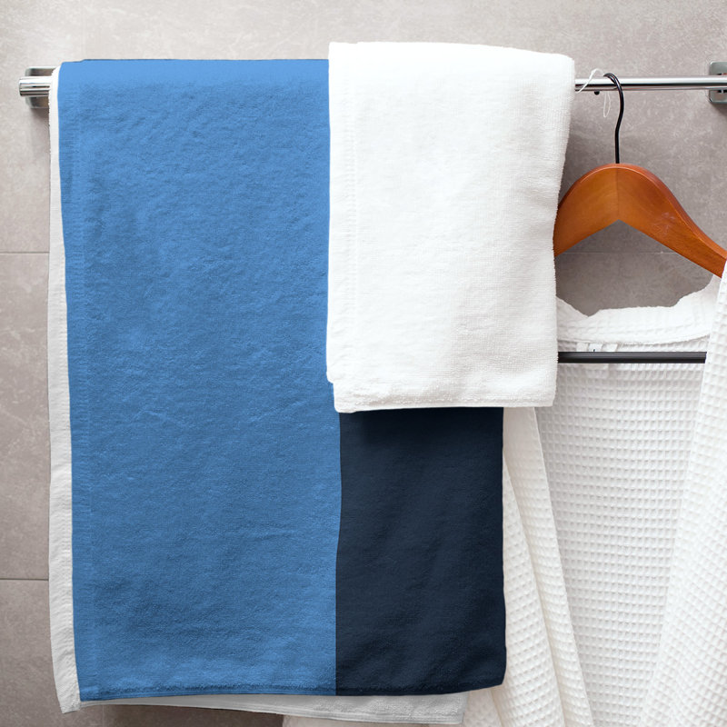 Microfiber Bath Towel, Tennessee Red Football Sky Blue/Navy