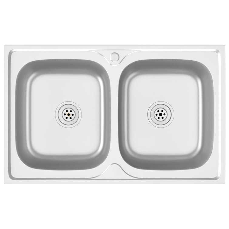 VidaXL Undermount Kitchen Sink with Strainer Stainless Steel Sink Rectangular