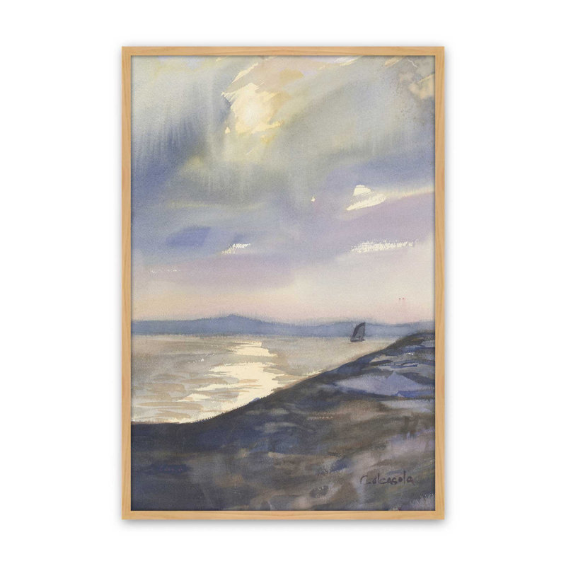 «Evening Sail» par Stephen Calcasola, reproduction d'art, H 36 po x l 24 po, Impression sur cadre ouvert sans papier mat