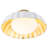 14" Gold Foil Interior Petal Ceramic Flush Mount Light, White Flower Ceiling Fixture with Milk Glass Shade, E26 Socket