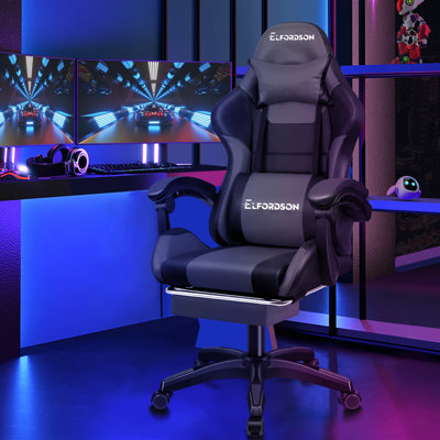 ELFORDSON Adjustable Faux Leather Swiveling PC & Racing Game Chair