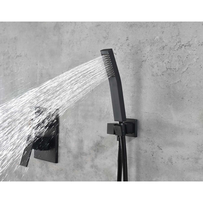 Ceiling Mounted Shower - Versatile Selection Matte Black Mount Shower, Brass & Stainless Steel, Jet, Matte Black
