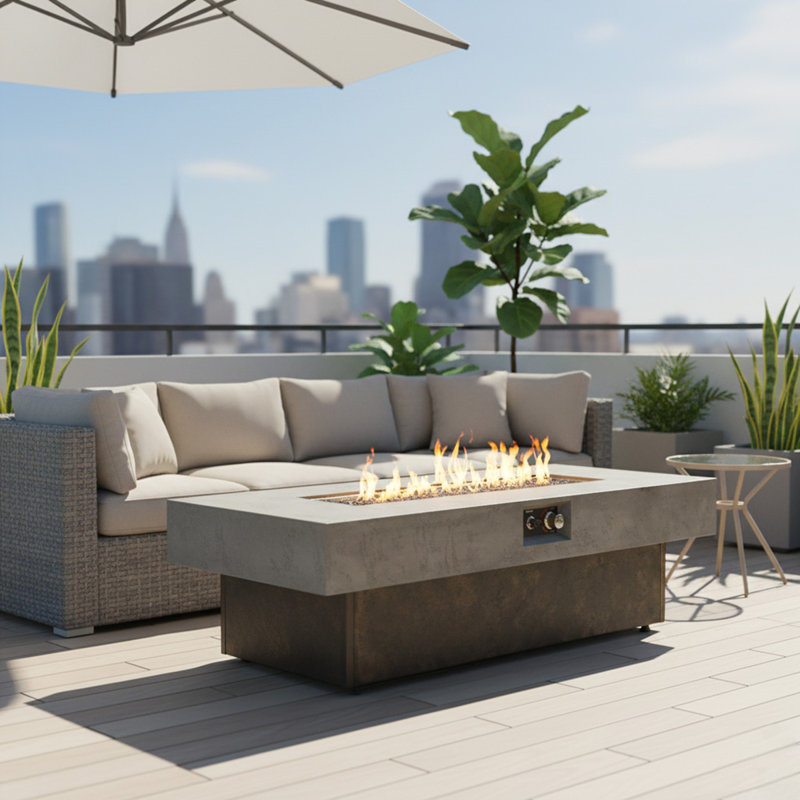 Foyer d'extérieur moderne pour patio, Brown/Gray, 18" H x 56" W x 23" D