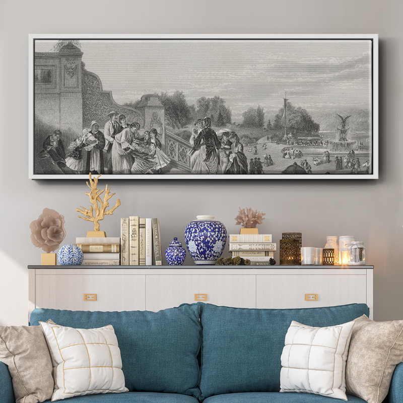 The Terrace, Central Park - toile encadrée, H 8 po x l 20 po