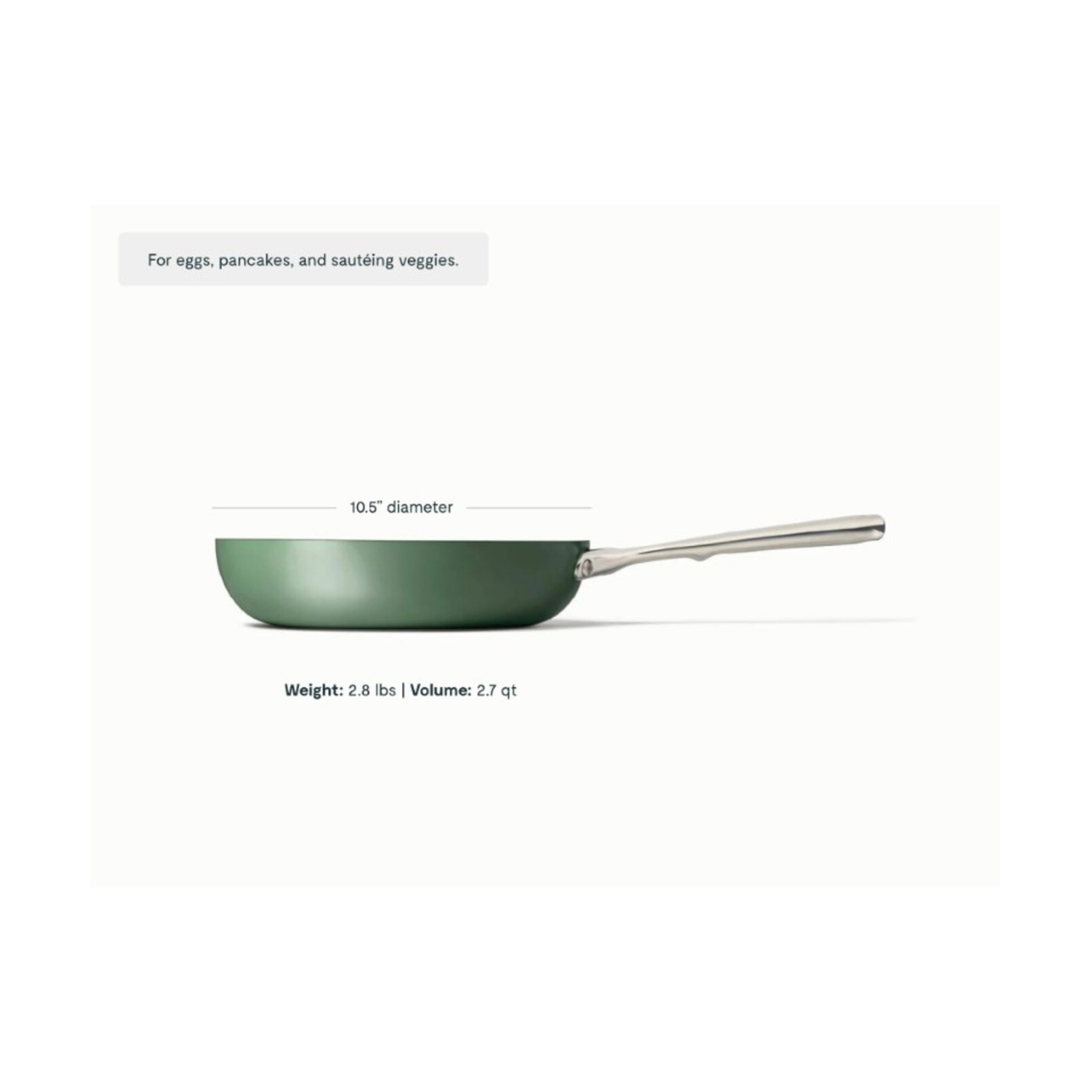 Caraway Nonstick Ceramic Fry Pan, 10.5", Sage