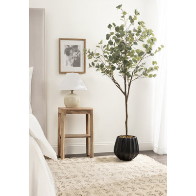 Eudora Modern Faux Eucalyptus Tree with Nursery Pot and Bagged Moss