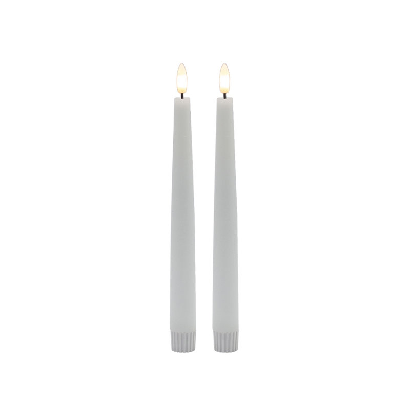 Grande chandelle sans flamme 2 pièces, Blanc