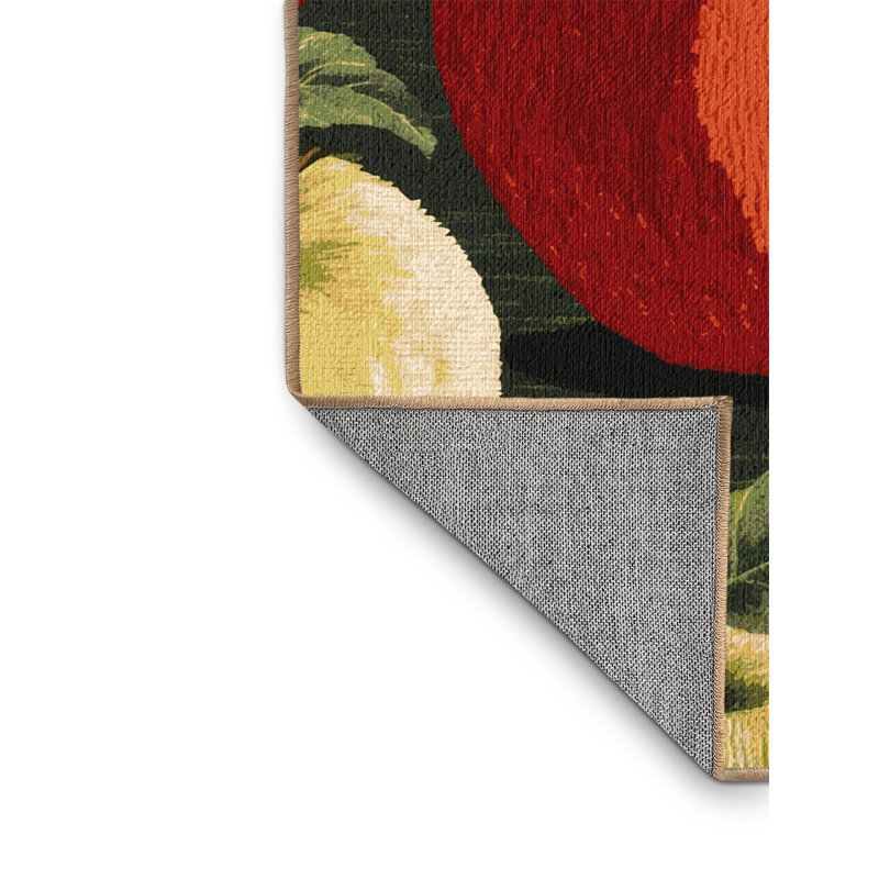  Washable Apple Honeycrisp Fruits Area Rug, Round 3'