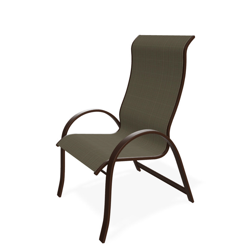 Chaise de patio empilable Hirotaka Supreme, Tweed Sunbrella® brun, Kona texturé