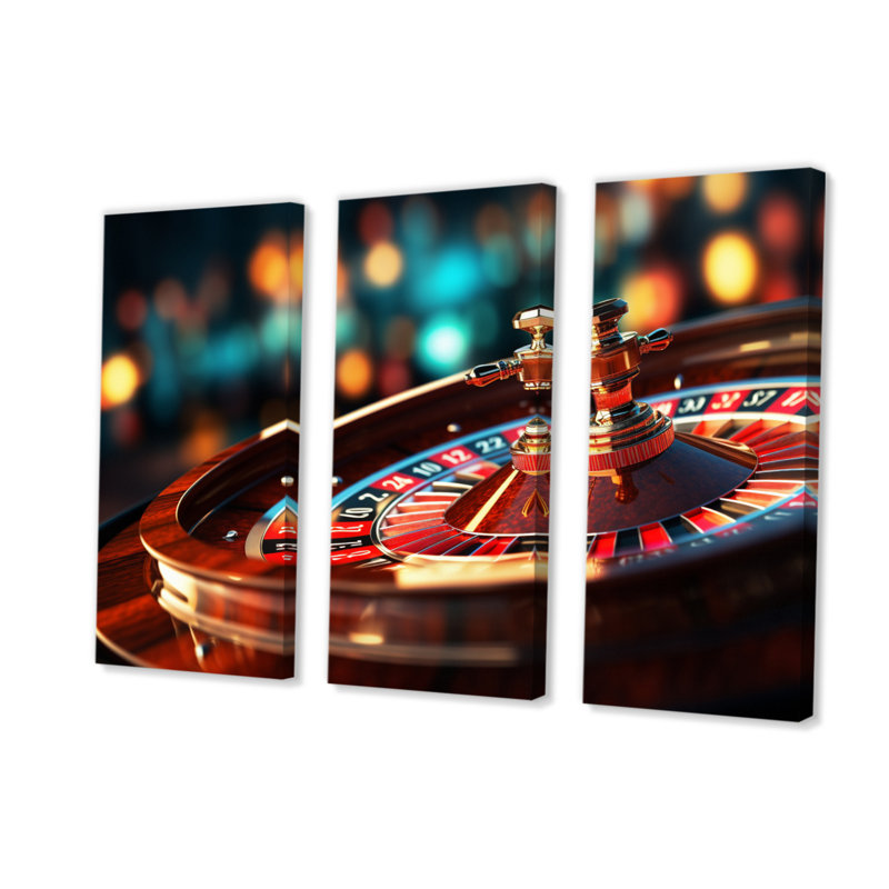 «Casino Royale Roulette III», reproduction sur toile 3 pièces, H 40 po x l 60 po x P 1 po