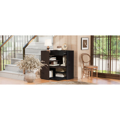 Multifuctional Storage Cabinet, Buffet Sideboard Cabinet With Drawer, Corner Cabinet For 44''H Window Decor, Livingroom, Hallway, Entryway, Kitchen & Office