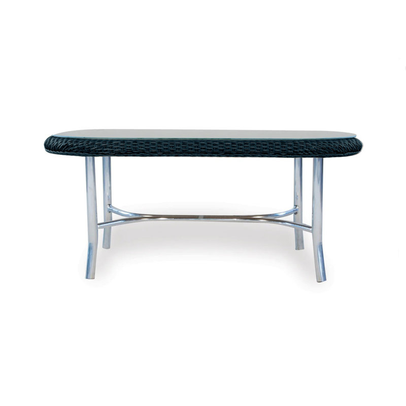 Weekend Retreat Outdoor Oval Coffee Table, Denim Blue