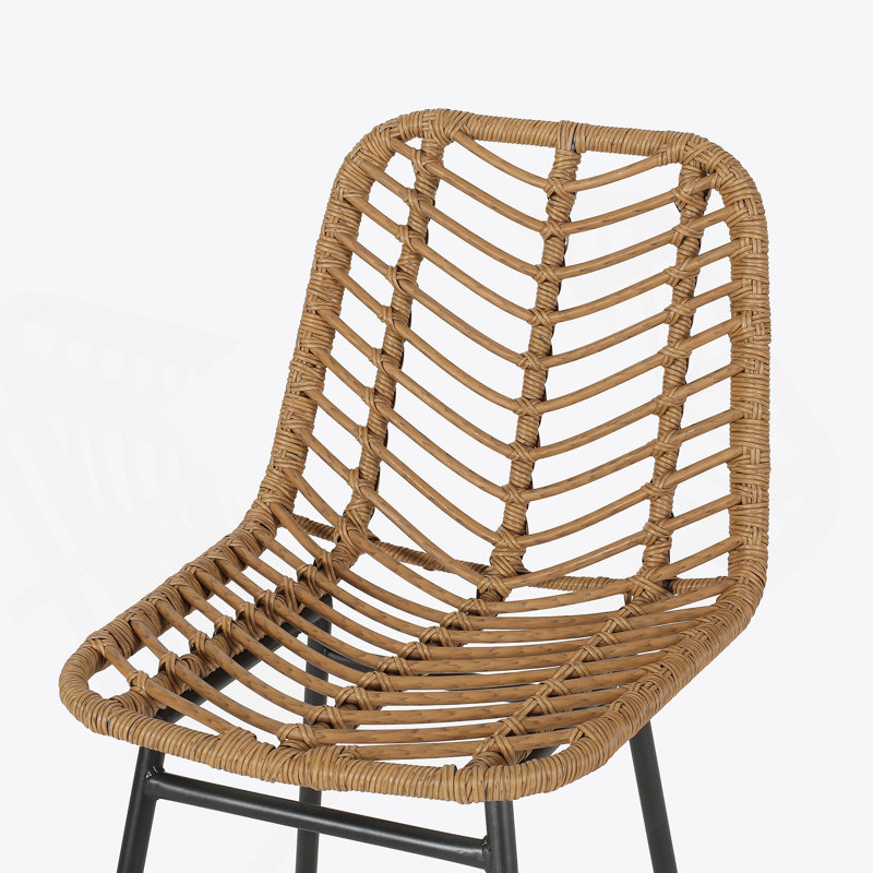 Tabourets de bar d'extérieur en osier (ensemble de 2)