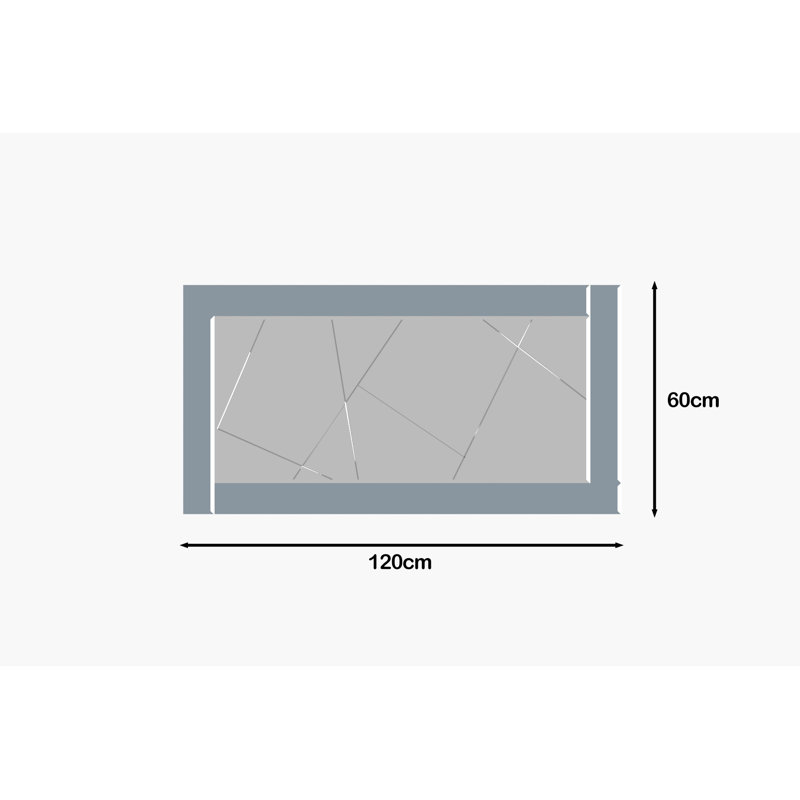 Bisou Rectangle Wall Mirror, Silver
