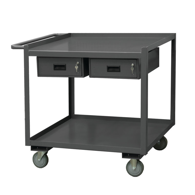 Steel Top Workbench with Wheels, 37.75" H x 36" W x 24" D