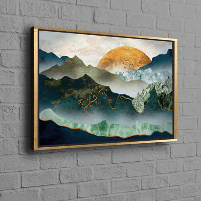 Sun Canvas Art Featuring Ridge Mountains Landscape Personalized Luxury Printed Gift Ideal for Home Decor