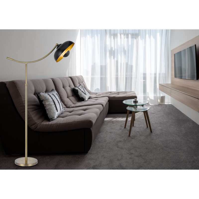 66'' Brass Swing Arm Floor Lamp